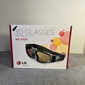 LG AG-S100 Active 3D Glasses for LG 3D TV Black New Open Box